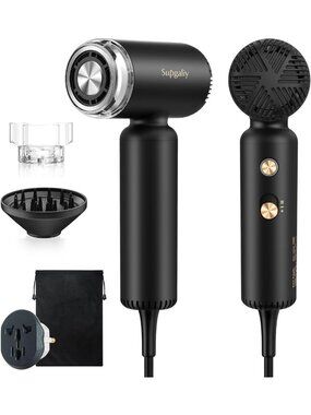 Compact Dual Voltage Travel Hair Dryer, Fast Drying Ionic Blow Dryer with